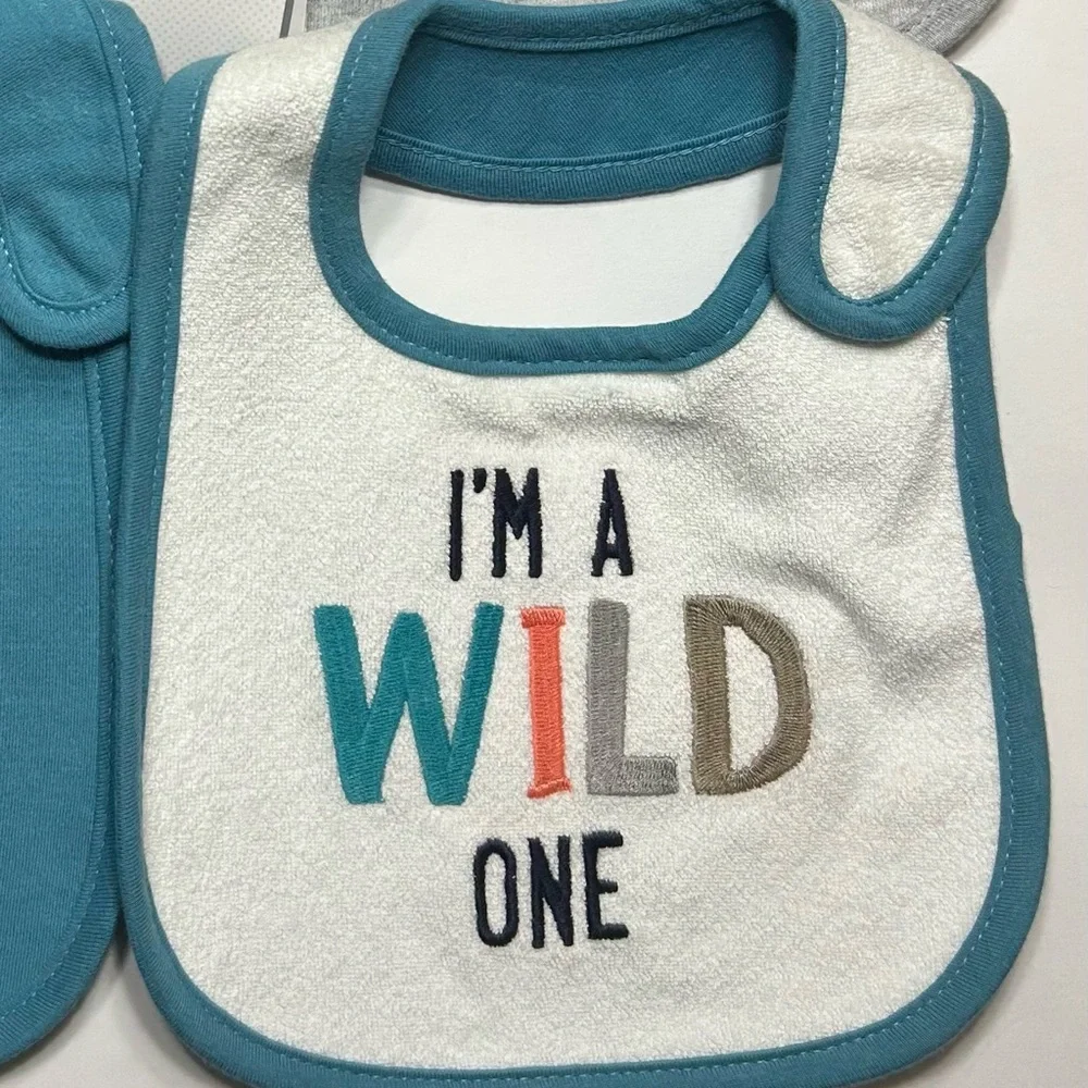 4 Baby Bibs Boys Mommy's Happy Camper I'm a Wild One Water Resistant